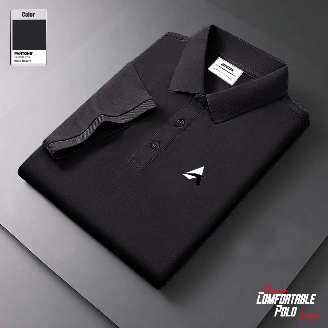 Men's Short Sleeve Premium Quality Cotton Polo T-Shirt- Black