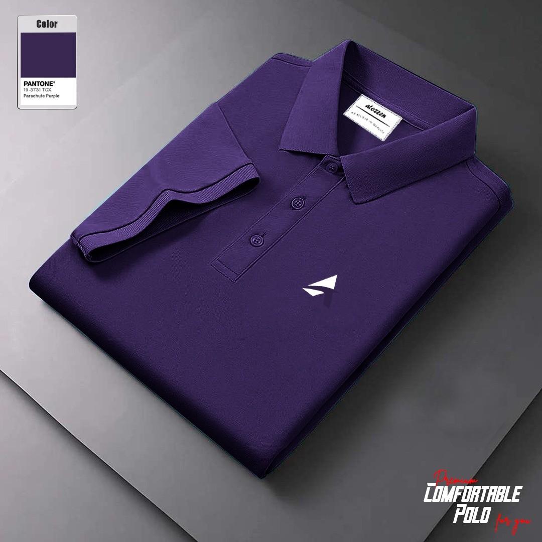 Men's Short Sleeve Premium Quality Cotton Polo T-Shirt -Purpel