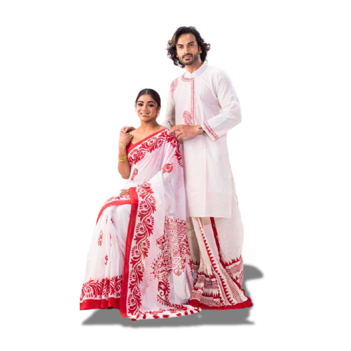 রেশন সিল্ক শাড়ি + পাঞ্জাবী